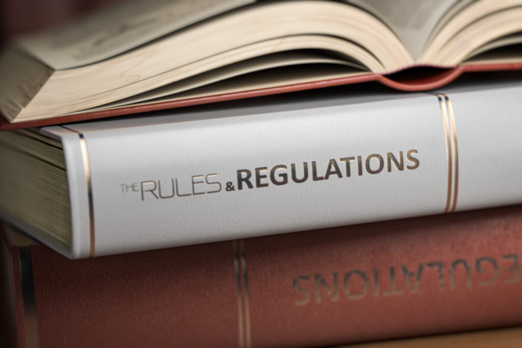 book titled rules and regulations