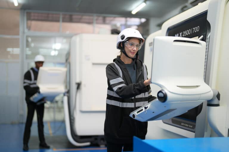 Woman using machine learning and artificial intelligence for government processes